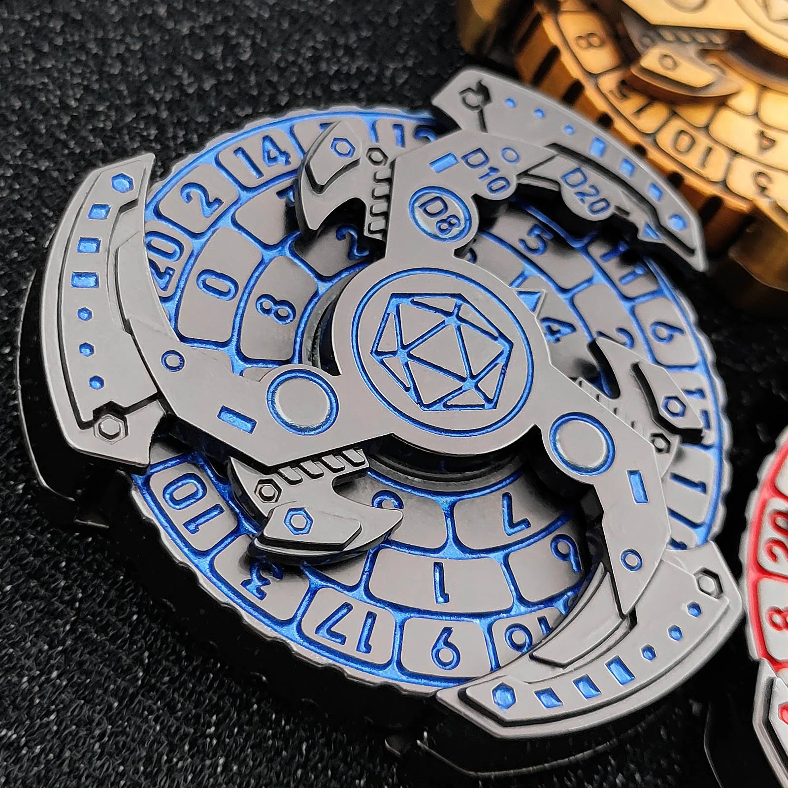 Metal Spinner Dice - Blue